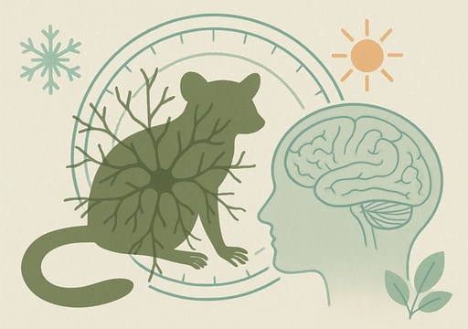 diagram of a lemur, clock, and brain